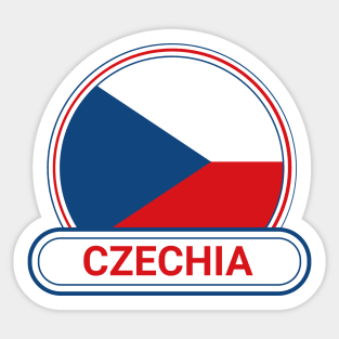 Czechia Country Badge - Czechia Flag Sticker